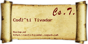 Csóti Tivadar névjegykártya