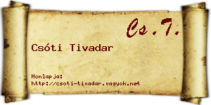 Csóti Tivadar névjegykártya